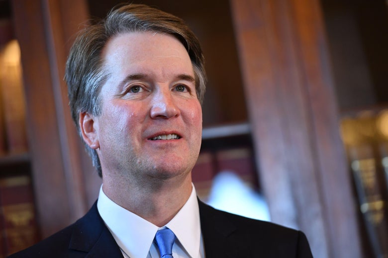 Supreme Court associate justice nominee Brett Kavanaugh stands in the U.S. Capitol.